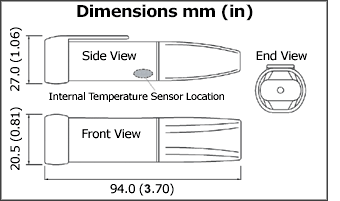 H: 94mm, W: 27mm